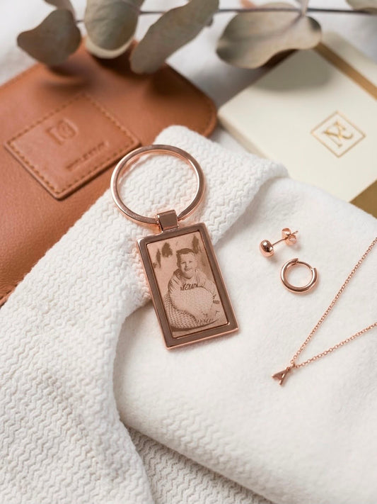 Schlüsselanhänger Edelstahl Rosegoldfarbig
